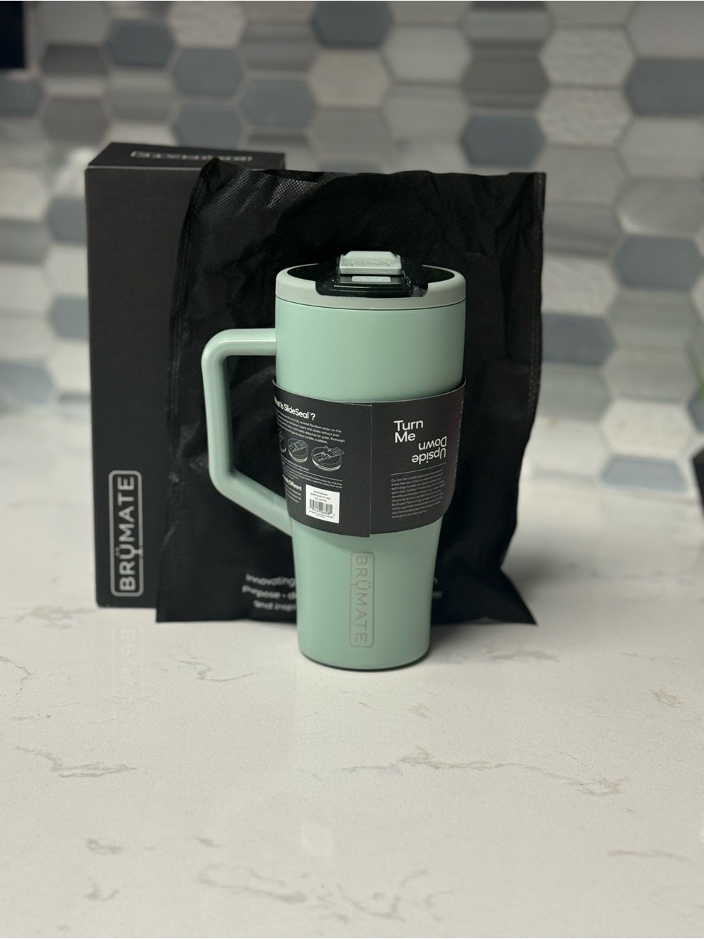 Brumate Mint Green Insulated Travel Mug with Handle